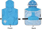 Waterproof Dog Raincoat, Reflective Adjustable Hooded Dog Rain Coat, Lightweight Breathable Pet Rain Jacket Poncho Double Layer with Leash Hole for Small Medium Large Dogs (Blue, Large)