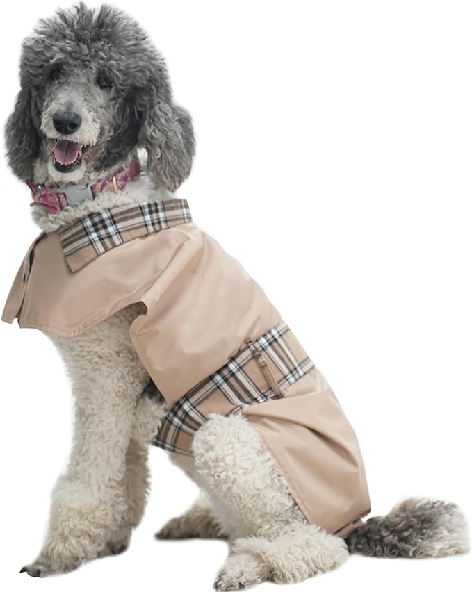 MAMORE Dog Jacket Waterproof Outdoor Vest for Smal Medium Large Dogs, Windproof Adjustable Breathable Lightweight Fashion Casual Dog Clothes (Khaki, X-Large)
