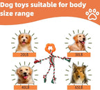 Christmas Puppy Teething Toy for Small & Medium Dogs (20–65lbs), TPR + Cotton Rope Chew Toy for Aggressive Chewers, Indoor & Outdoor Teeth Cleaning Toy for 2–12 Month Dog