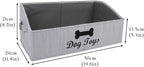 Large Dog Toy Basket Collapsible Dog Toy Box Fabric Trapezoid Dog Toy Bin Storage for organizing pet Toys/Blankets/leashes/Rope Toys/Clothing-Can be Personalized-Slub Gray