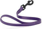 Dogline Biothane Waterproof Dog Leash Strong Coated Nylon Webbing with Black Hardware Odor-Proof Easy to Clean High Performance for Small or Large Dogs Made in USA 2 ft Lead, Violet Purple