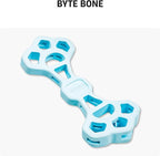 Dog Friendly Co Byte Bone | Tug of War Dog Toy | Chew, Tug & Fetch | Made from Heavy-Duty Rubber for Aggressive Chewers | Interactive Play | Keeps Dogs Active, Strong & Engaged | Blue | 1 Count