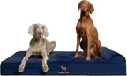 NOAH & PAW Giant Dog Bed XXL 55x45x9.5 Inch, Orthopedic Dog Beds, Eggshell Memory Foam Infused with Cooling Gel, Waterproof, Machine Washable, Includes Inner Cover (Denim Collection)