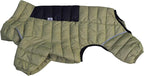 LoveLongLong Dog Coat - Warm & Waterproof Reflective Dog Jacket, Zippered & Adjustable, Olive Green, S, M, L