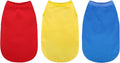 Paiaite 3 Pieces Plain Dog Shirt Sleeveless Puppy Cotton Dog Shirts Breathable Pet Apparel Tank Top Colorful Puppy Sweatshirt Clothes for Small Medium Dogs Red Yellow and Blue 3XL