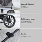 Extra Large Pet Stroller, Jumbo Dog Stroller Fits 3 Small Pets up to 50lbs, Heavy-Duty Stable Strollers with Shock Absorbing Wheels & Locking Brakes, for Walking, Jogging, Vet Visits