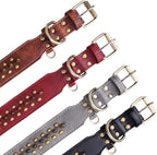 Spiked Dog Collar Soft Pu Leather Mushrooms Rivet Spike Studded Puppy Adjustable Pet Collars for Small Breeds (XS, Red2)