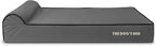 The Dog’s Bed Orthopedic Headrest Dog Bed XL Grey/Black, Memory Foam, Pain Relief for Arthritis, Hip & Elbow Dysplasia, Post Surgery, Lameness, Waterproof Washable Cover