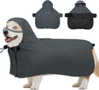 DENTRUN Dog Raincoat for Small Dogs (Chihuahua, Pomeranian) – Waterproof & Windproof, Lightweight for Walking, Hiking, Outdoor – Adjustable Hood, Leg Straps & Reflective Strips, S