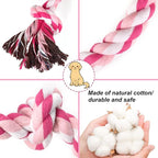 SZEE Dog Rope Toys, 24 in 3 Knots Chew Rope for Small, Medium and Large Dogs, Natural Cotton Pet Pull Toy for Tug of War and Teeth Cleaning (Pink)