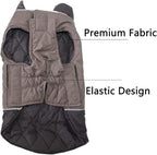 Reversible Dog Coats for Small Dogs Waterproof Warm Dog Jacket for Cold Winter,Grey M
