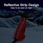 Dog Coat Winter Warm Dog Jackets for Large Dogs Reflective Snowsuit with Harness Fleece Dogs Snow Jacket Waterproof Pet Clothes for Cold Weather