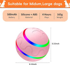 Interactive Dog Toy, Smart Interactive Dog Ball Remote Control, Automatic Moving, Bouncing, Vibrating Pet Toys for Medium Large Dogs, Safe Material, Rechargeable and Waterproof