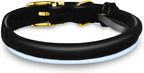 OOPSDOGGY Reflective Rolled Leather Dog Collar Adjustable Soft Padded Pet Collar for Small Medium Large Breed Dogs (Black, XS, 8"-11")