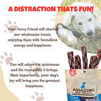 Amazing Dog Treats - 6 Inch Braided Gullet Stick (4 Pc/Pack) - Dog Jerky Treats - Beef Esophagus -Gullet for Dogs - Beef Esophagus Dog Treats
