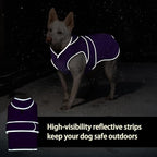 MIGOHI Reflective Dog Coat, Waterproof Winter Jacket, Fleece Lined, Small, Purple