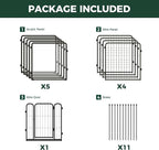 FXW Pawadise Acrylic & Wire Mesh Indoor Dog Playpen, Heavy Duty 24 Inch 10 Panels Metal Dog Pen for Puppy and Small Dogs, Black│Patented