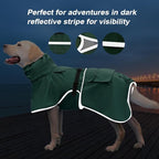 Waterproof Dog Raincoat Hooded Slicker Poncho Raincoat for Medium Large Dogs, Adjustable Dog Rain Coat Jacket(Green, 6XL)