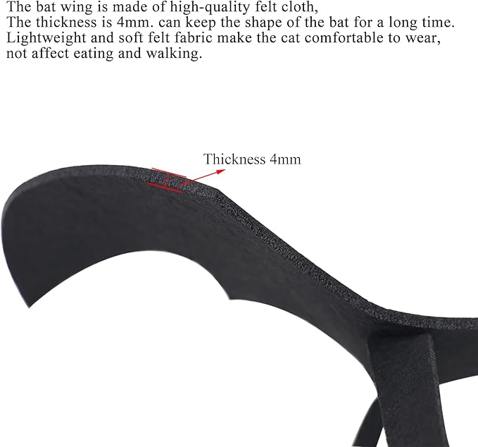 Pet Cat Bat Wings for Halloween Party Decoration, Dog Cosplay Bat Costume,Puppy and Cat Dress Up Accessories (Black, Medium)