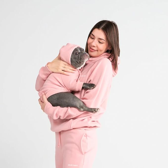 Spark Paws Dog Hoodie – Premium Dog Sweater for Small, Medium, and Large Dogs | Warm Outfits for French Bulldogs, Pitbull, Puppy, Winter Jacket Alternative - Dusty Pink - 2XL