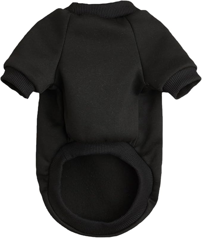 Puppy Sweater for Small Dogs Clothes Warm Winter Cat Clothe Pet Sweatshirt Knitwear Doggie Kitten Clothing, Black, Small