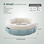 BALANCE Cat Beds for Indoor Cats, Washable Round Cat Bed, Cute Kitten Bed with Anti-Slip Bottom for Kitty and Puppy, 18 Inches, Dream Blue