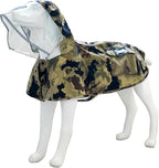 Waterproof Dog Raincoat, Adjustable Reflective Lightweight Pet Rain Clothes with Poncho Hood(X-Small,Camo)
