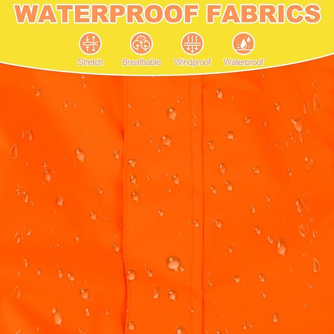 Dog Raincoat, Waterproof Dog Rain Jacket with Removable Hood，Adjustable 4 Legs Pet Poncho with Leash Hole，Reflective Stripe Hooded Snowproof Windproof Clothes for Small to 3X-Large Dogs, XL