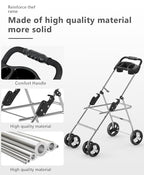 Pet Stroller with 4 Wheels for Small/Medium Pets,Travel Foldable Detachable Carrier for Dog Cat Cage Jogger Stroller, Rear Wheel Breaks, Storage Basket, Visible Mesh Weather Cover (Navy Blue)