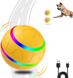 Interactive Dog Ball Toy, Smart Tennis Pets Chew Toys, Electric Launcher Durable Automatic Rolling Balls for Dogs, Cat, Bouncing Busy Ball for Small&Large Pet (Yellow Automatic)