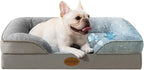 Cooling Pet Bed for Medium Dogs and Cats, Waterproof Orthopedic Dog Sofa Bed, Supportive Foam Pet Couch Bed with Washable Removable Cover, Waterproof Lining and Nonskid Bottom(Medium, Grey)
