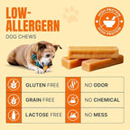 Tibetan Dog Chew Yak Cheese Sticks (4 Large Chews) - Natural Handmade Treats for Large Dogs, Long-Lasting, Easy to Digest with No Additives, Rawhide, Grains, or Gluten, Perfect for Aggressive Chewers