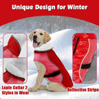 EMUST Dog Winter Coat, Thick Windproof Dog Jacket Winter, Pet Dogs Winter Vest for Small/Medium/Large Dog, New Orange, XXL