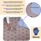 SincoPet Washable Dog Pee Pads with Puppy Grooming Gloves,Puppy Pads,Reusable Pet Training Pads,Large ,Waterproof Pet Pads for Dog Bed Mat,Super Absorbing Whelping Pads,41x41 Inch (Pack of 2)