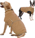 FUAMEY Winter Warm Dog Coat, Fleece Turtleneck Jacket, Thick Waterproof Windproof Coats for Small to Large Dogs, Snowsuit Vest for Cold Weather