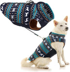 Gooby Zip Up Fleece Dog Sweater - Deer Blue, X-Large - Warm Pullover Fleece Step-in Jacket with Dual D Ring Leash - Winter Small Dog Sweater