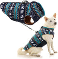 Gooby Zip Up Fleece Dog Sweater - Deer Blue, Small - Warm Pullover Fleece Step-in Dog Jacket with Dual D Ring Leash for Small to Medium Dogs