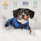 Goldpaw Duluth Double Fleece Dog Sweater Vest for Medium Dogs - Soft, Stretchy Dog Fleece - Warm Pet Jacket for Fall and Winter - Premium Pet Outerwear - Machine Washable - Blue Plaid/Navy - Size 16