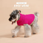 BINGPET Thermal Knitted Dog Sweater for Small Medium Large Dogs,Winter Dog Cat Coat Warm Sweartershirts Outfits,Classic Cable Knit Turtleneck Pullover Dog Jumper Coat Warm Sweartershirts(Rosered,SM)