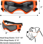 PETLESO Dog Goggles Medium Breed, Dog Sunglasses Small Breed Eye Sun Light Protection, UV Protection Goggles for Pet with Adjustable Straps, Medium Orange