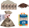 Thick Strong Leak Proof Waste Bag for Dogs with Holder-270 CoffeeLarge Poop Bags,Biodegradable Dog Poo Bags with Corn Starch Blended Compostable Bag