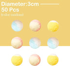 Cat Toy Balls, 50Pcs Premium Soft Pom Pom Balls for Kittens, 1,2'' Funny Interactive Cat Pompom Toys for Bored Indoor Cats Playing Plush Ball for Craft DIY Decorations, Cute Kitten Kitty Toys