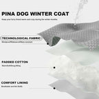 PINA Dog Winter Coat with Faux Fur Hood, Windproof and Warm, Suitable for Small to Large Dogs, Black, XXL