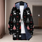 Oversized Full Zip Hoodie for Men Sherpa Fleece Lined Jacket with Hood Soft Warm Winter Coat with Pockets