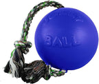 Jolly Pets Romp-n-Roll Rope and Ball Dog Toy, 6 Inches/Medium, Blueberry, Model Number: 606 BB, All Breed Sizes