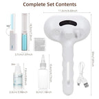 Cat Steam Brush for Shedding & Grooming - 3 in 1 Pet Brush with Waterless Shampoo, Spray Hair Removal Comb & Reusable Lint Roller for Dogs and Long Short Haired Cats, Release Button LKLZXUAN