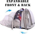 Galaxy Blue Dual Expandable Cat Backpack Carrier, Fit up to 20 lbs, Expandable Pet Carrier Backpack for Large Fat Cat and Small Puppy
