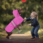 Waterproof Dog Raincoat - Adjustable Pet Rain Coats, Lightweight Hooded Slicker Poncho Rain Jacket for Small to X- Large Dogs and Puppies (Pink, X-Large)