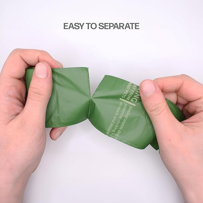 100% Certified Biodegradable Poop Bags - ASTM D6400 & OK Compost Approved, 120 Count (8 Rolls) - Leak-Proof, Extra Thick, Unscented, Plant-Based Doggy Poop Bags for Large & Small Dogs