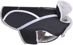 VIVAGLORY Frostfit Dog Coat, Dog Jacket for Winter & Cold Weather, Warm Fluffy Fleece Lined Water Resistant Reflective for Puppy, Coat with Velcro Fastening & Leash Hole, XL, Black